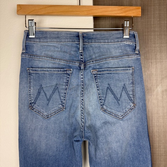 Mother Stunner Zip Ankle Step Fray Jeans Light Kitty Racer - Picture 9 of 13